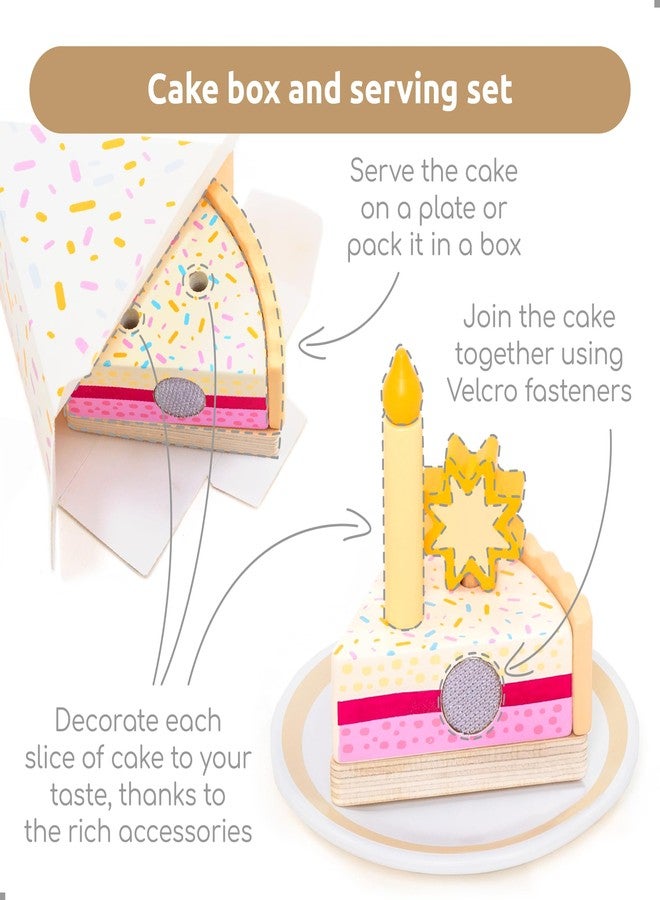 UMU® Wooden Birthday Cake Playset - Pretend Kitchen Toy with Candles Numbers Fruits & Toppings - Wooden Play Food for Kids Ages 3 4 5 - Role Play Party Toy for Girls & Boys - Image 4